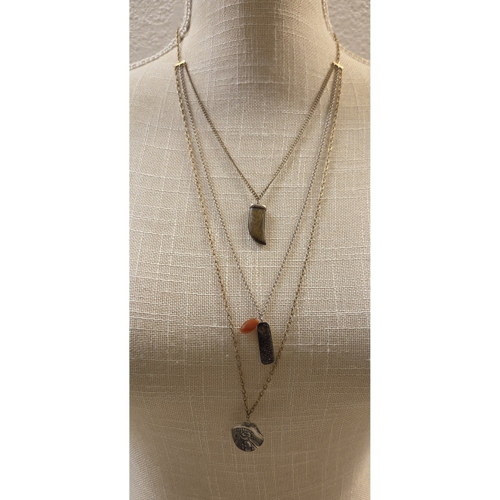 Retired Silpada Mix Master Necklace N3102 18-20" Sterling Silver, Agate, Brass - Picture 3 of 10